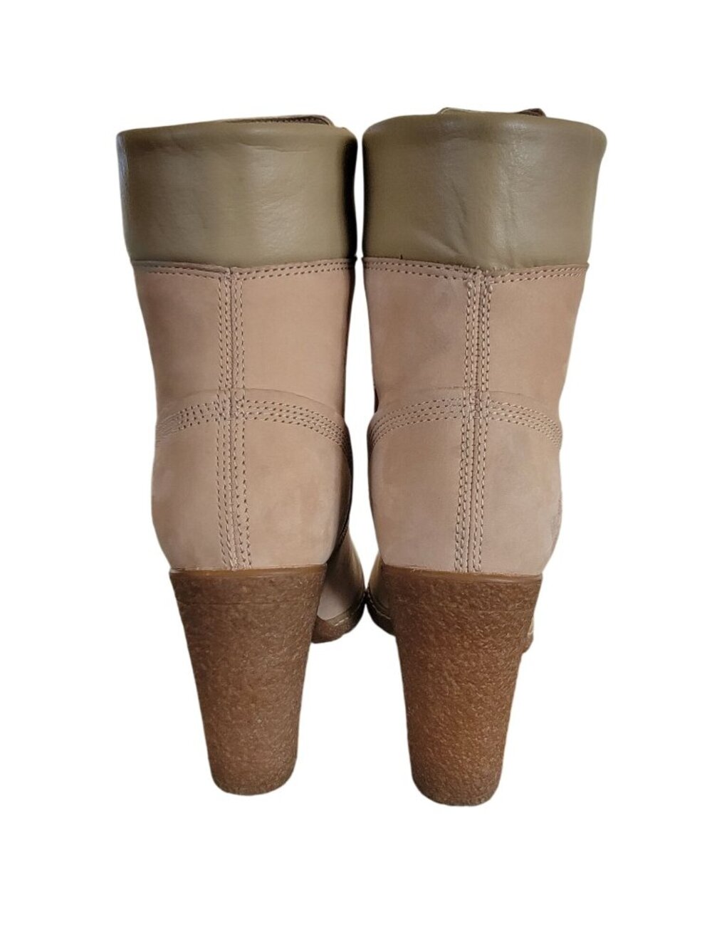 Timberland Women's Tan Leather Lace-Up Heeled Boots – Size 8 - Picture 5 of 11